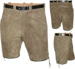 kurze sportliche Lederhose Bermuda Shorts mit Gürtel 3 Taschen